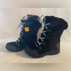 NIB!! Columbia Women's Ice Maiden II Snow Boot, Black/Oxygen, Sz 5